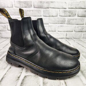 Dr Martens Embury Women's Sz 8 Black Leather Oil Resistant Casual Chelsea Boots